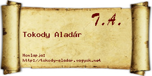 Tokody Aladár névjegykártya